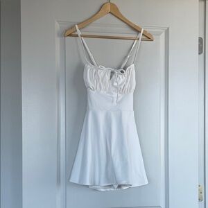 Blogilates tie front athletic dress in white 🐚